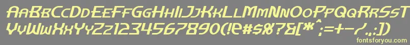 ManhattanTowerItalic Font – Yellow Fonts on Gray Background