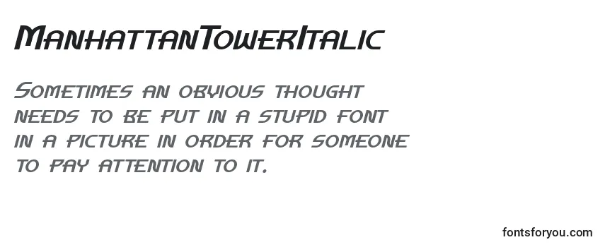 ManhattanTowerItalic Font