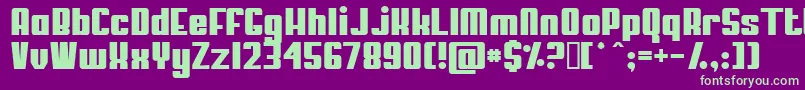 Mypuma ffy Font – Green Fonts on Purple Background