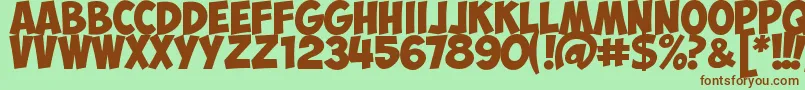 ObelixproCyr Font – Brown Fonts on Green Background