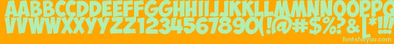 ObelixproCyr Font – Green Fonts on Orange Background