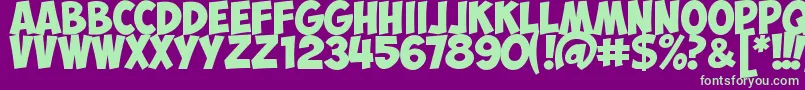 ObelixproCyr Font – Green Fonts on Purple Background