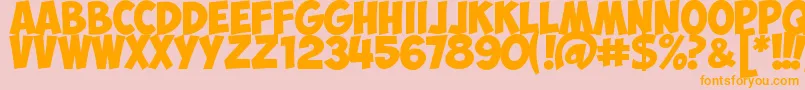 ObelixproCyr Font – Orange Fonts on Pink Background