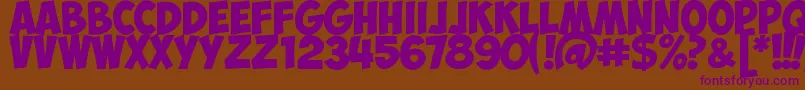 ObelixproCyr Font – Purple Fonts on Brown Background
