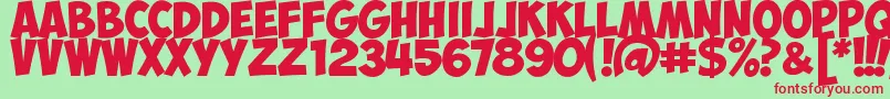 ObelixproCyr Font – Red Fonts on Green Background