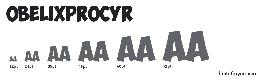 Размеры шрифта ObelixproCyr