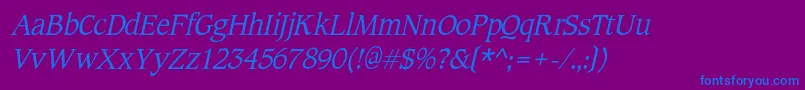 CotlincItalic Font – Blue Fonts on Purple Background