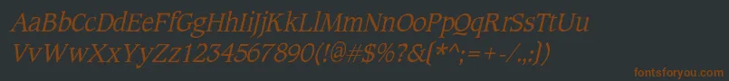 Шрифт CotlincItalic – коричневые шрифты на чёрном фоне