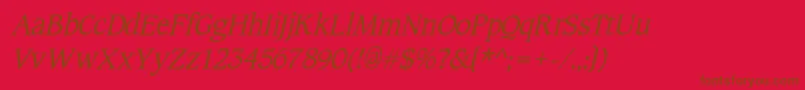 CotlincItalic-Schriftart – Braune Schriften auf rotem Hintergrund