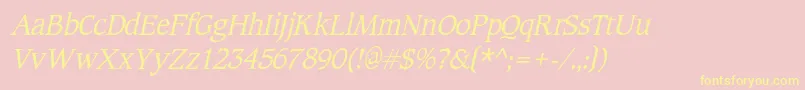Police CotlincItalic – polices jaunes sur fond rose