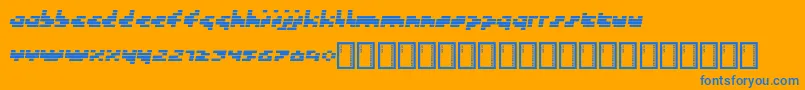 Token-Schriftart – Blaue Schriften auf orangefarbenem Hintergrund