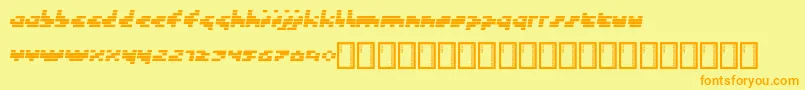 Token Font – Orange Fonts on Yellow Background