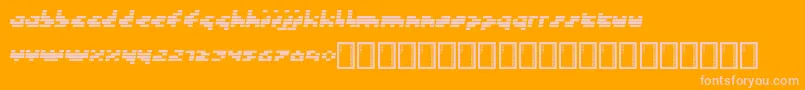 Token-Schriftart – Rosa Schriften auf orangefarbenem Hintergrund