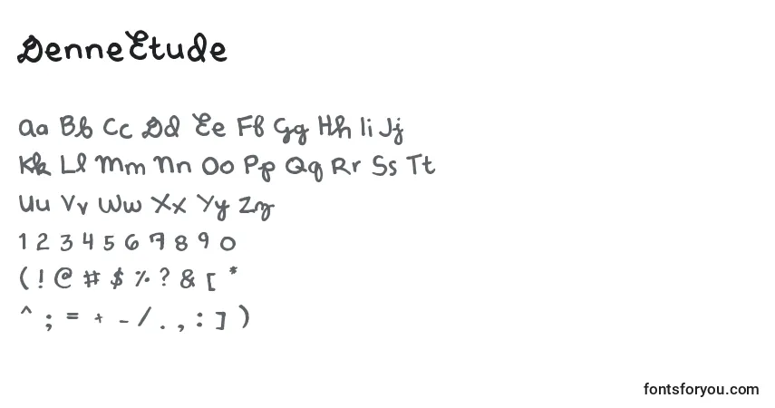Fuente DenneEtude - alfabeto, números, caracteres especiales