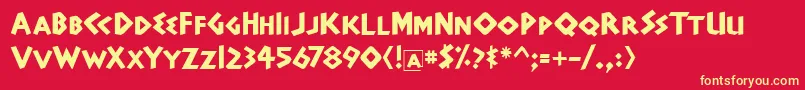 Dyonisius Font – Yellow Fonts on Red Background