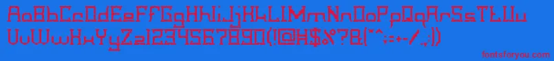 CrystalSoldier-fontti – punaiset fontit sinisellä taustalla
