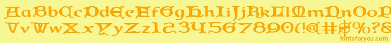 Queencountrye Font – Orange Fonts on Yellow Background