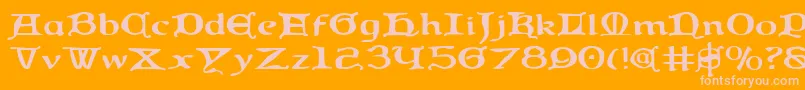 Queencountrye Font – Pink Fonts on Orange Background