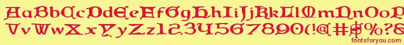 Queencountrye Font – Red Fonts on Yellow Background