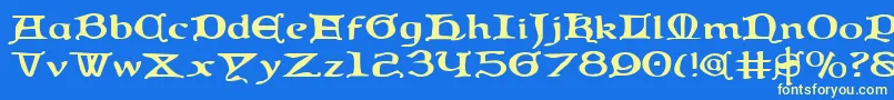 Queencountrye Font – Yellow Fonts on Blue Background