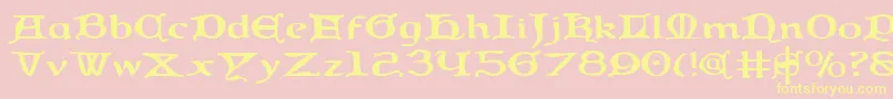 Queencountrye Font – Yellow Fonts on Pink Background