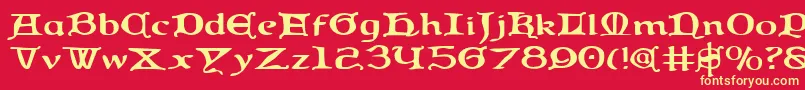 Queencountrye Font – Yellow Fonts on Red Background