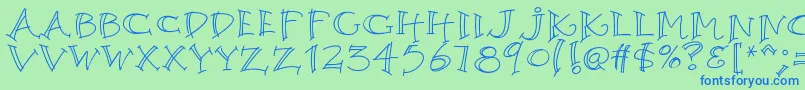 K26argento Font – Blue Fonts on Green Background