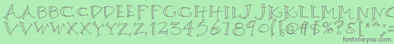 K26argento Font – Gray Fonts on Green Background