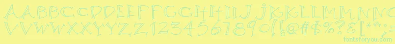 K26argento Font – Green Fonts on Yellow Background