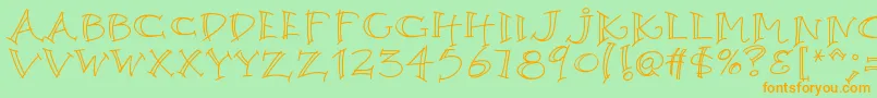 K26argento Font – Orange Fonts on Green Background