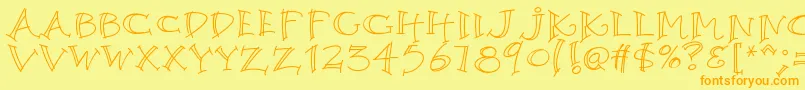 K26argento Font – Orange Fonts on Yellow Background