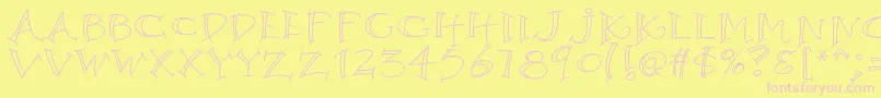 フォントK26argento – ピンクのフォント、黄色の背景