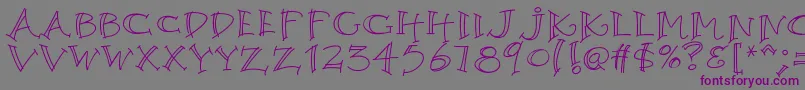 K26argento-fontti – violetit fontit harmaalla taustalla