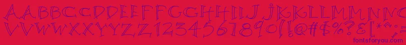 K26argento Font – Purple Fonts on Red Background