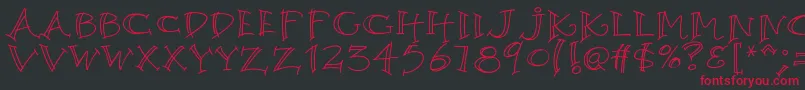 K26argento Font – Red Fonts on Black Background