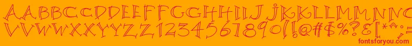 K26argento Font – Red Fonts on Orange Background