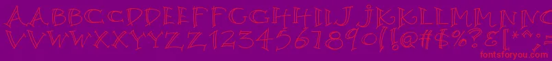 K26argento Font – Red Fonts on Purple Background