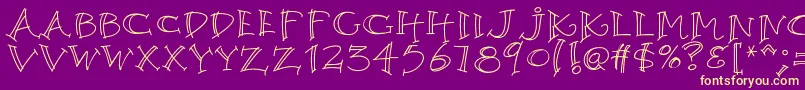 K26argento Font – Yellow Fonts on Purple Background