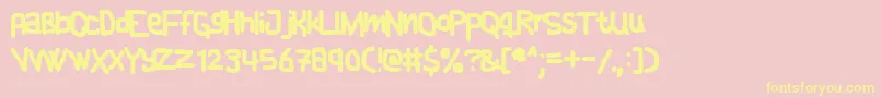 Cake ffy Font – Yellow Fonts on Pink Background