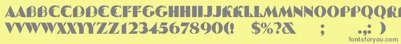 フォントSerpAndMolot – 黄色の背景に灰色の文字