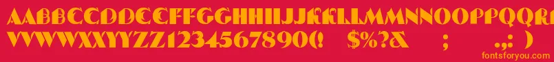 SerpAndMolot-Schriftart – Orangefarbene Schriften auf rotem Hintergrund
