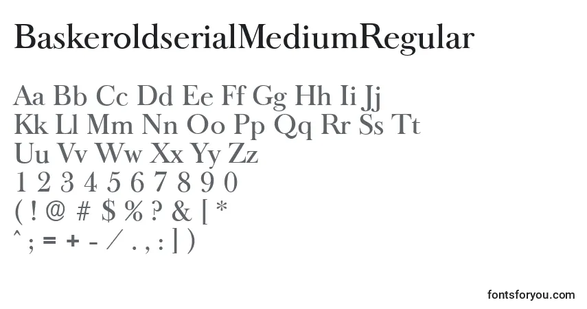 A fonte BaskeroldserialMediumRegular – alfabeto, números, caracteres especiais