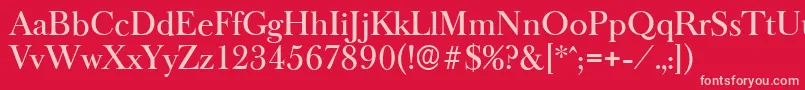BaskeroldserialMediumRegular Font – Pink Fonts on Red Background