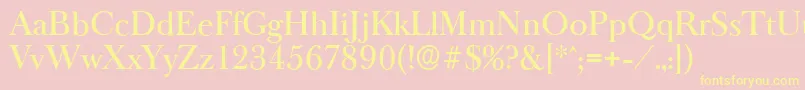 BaskeroldserialMediumRegular Font – Yellow Fonts on Pink Background