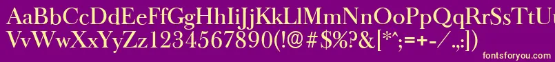 BaskeroldserialMediumRegular Font – Yellow Fonts on Purple Background