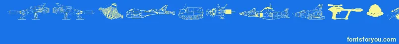 Więcej informacji o czcionce AndersonUfo Czcionka AndersonUfo – żółte czcionki na niebieskim tle