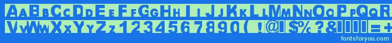 Bigarialultrabold Font – Green Fonts on Blue Background