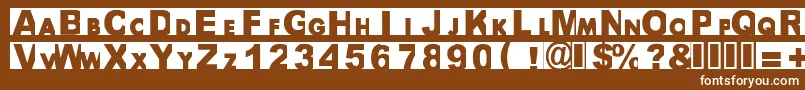 フォントBigarialultrabold – 茶色の背景に白い文字