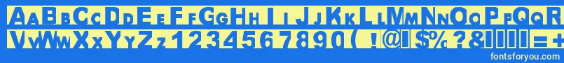 フォントBigarialultrabold – 黄色の文字、青い背景