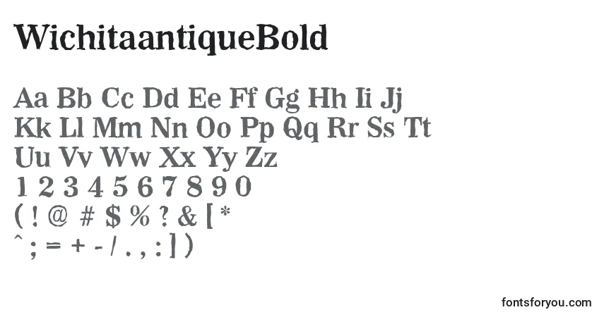 WichitaantiqueBoldフォント–アルファベット、数字、特殊文字